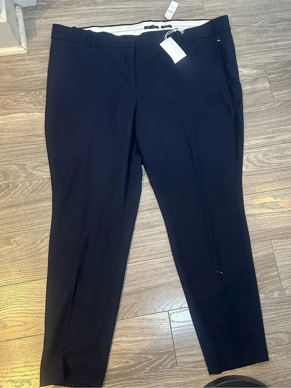 NWT J. Crew Cameron Navy Blue Straight Leg Trouser Pants, Size 24